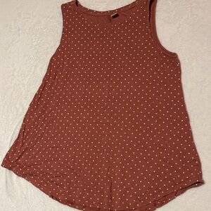 Old Navy Brown Polka Dot Tank Top